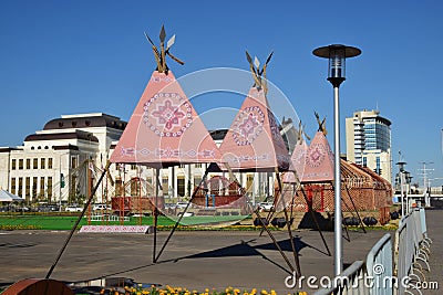 A street view in Astana / Kazakhstan Editorial Stock Photo