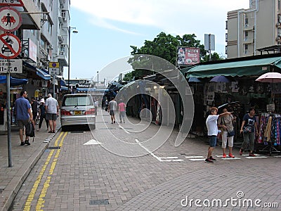 Street view of Stanley market, Stanley, Hong Kong Editorial Stock Photo