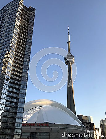 Street view of CN Tower, Toronto, Ontario Editorial Stock Photo