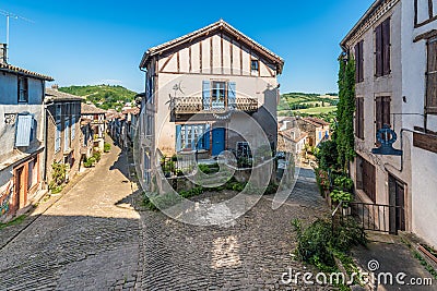 Street view of Cordes-sur-Ciel, France Stock Photo