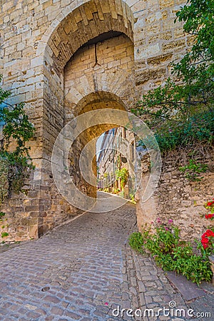 Street view of Cordes-sur-Ciel, France. Stock Photo