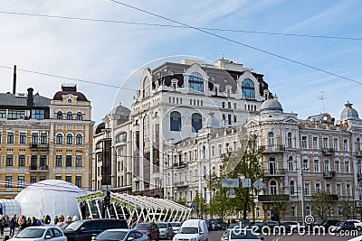 Street view of downtown with Appeal Court of Kyiv Region of Kiev, Ukraine Editorial Stock Photo