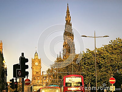 Street view of Edinburgh, Scotland, UK Editorial Stock Photo