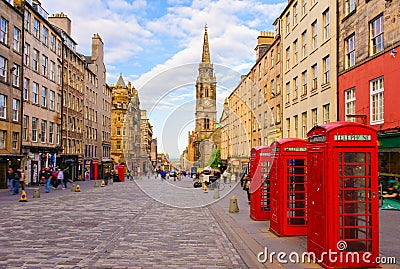 Street view of Edinburgh, Scotland, UK Stock Photo