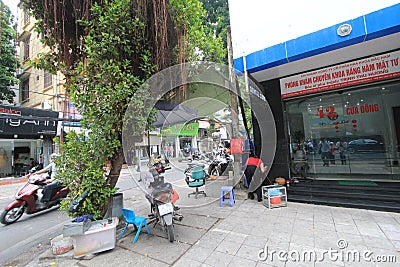 Transport, town, vehicle, street, neighbourhood, lane, road, city, car, tree, mixed, use, pedestrian Editorial Stock Photo