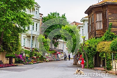 Street view from Heybeliada Princes island Turkey Editorial Stock Photo