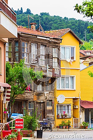 Street view from Heybeliada Princes island Turkey Editorial Stock Photo