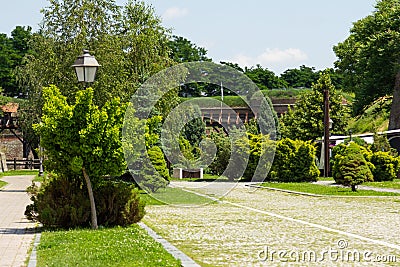 Street view inside Alba Carolia Fortress in Alba Iulia Stock Photo