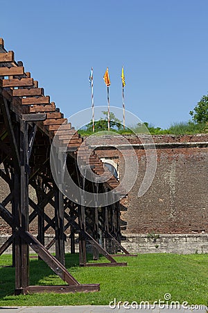 Street view inside Alba Carolia Fortress in Alba Iulia Stock Photo