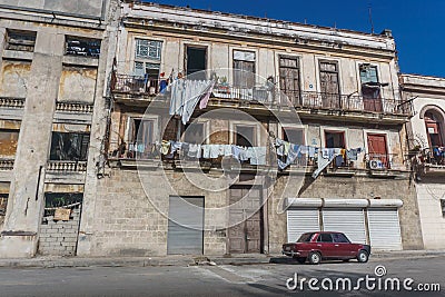 Street view from La Havana Center, dairy cuban life Editorial Stock Photo