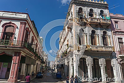 street view from La Havana Center, dairy cuban life Editorial Stock Photo