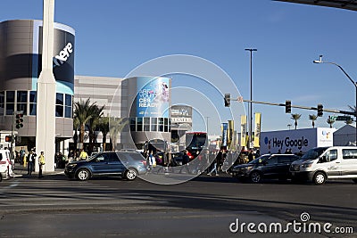 Street view of Las Vegas Convention Center Editorial Stock Photo