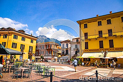 Street view of Menaggio town in lake Como, Lombardy, northern Italy Editorial Stock Photo