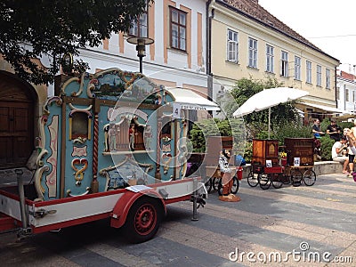 Street view of Piran town Editorial Stock Photo