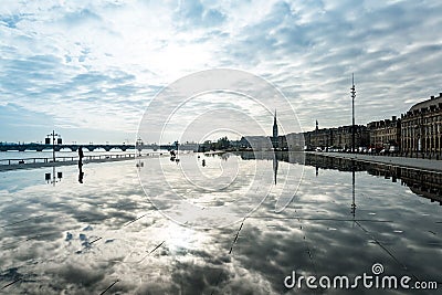 Street view of Place De La Bourse in Bordeaux city Stock Photo