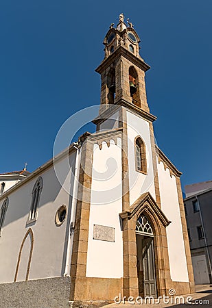 View of Saint Bartolomeu church in CariÃ±o, in the Galicia region of Spain. Stock Photo