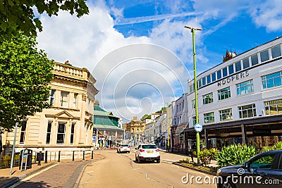 Street view of Torquay town United Kingdom Editorial Stock Photo