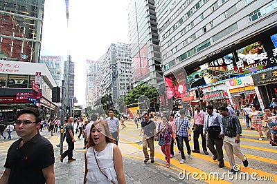 Street view in Tsim Sha Tsui, Hong Kong Editorial Stock Photo