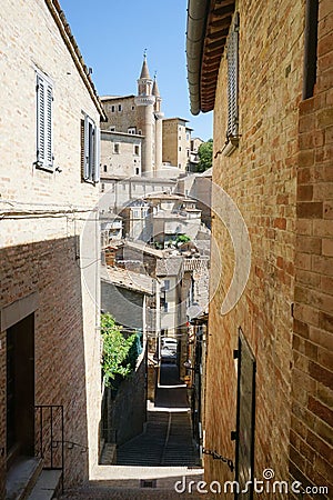 Urbino. Ancient street Stock Photo