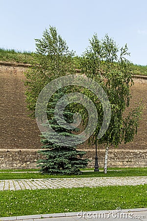 Street view inside Alba Carolia Fortress in Alba Iulia Stock Photo