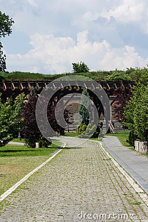 Street view inside Alba Carolia Fortress in Alba Iulia Stock Photo