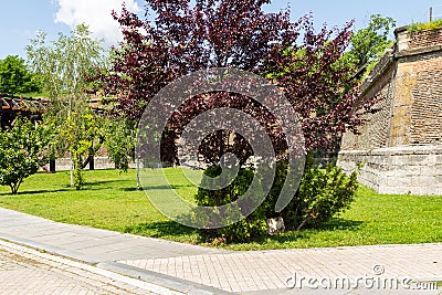 Street view inside Alba Carolia Fortress in Alba Iulia Stock Photo