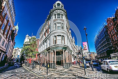 Street Views of London Town Editorial Stock Photo