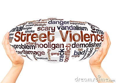 Street Violence word cloud hand sphere concept Stock Photo