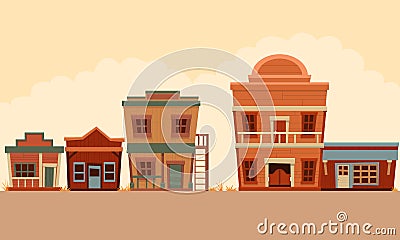 Street Wild West Vector Illustration