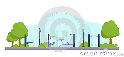 Street workout place or park. Vector Illustration