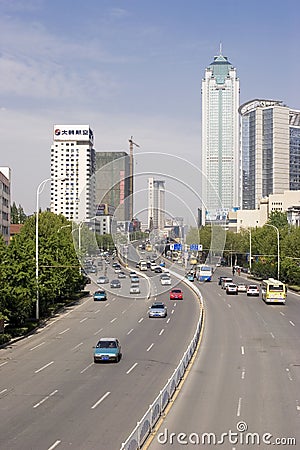 Street in Wuhan of China Editorial Stock Photo