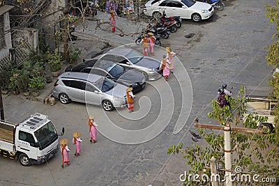 Street in Yangon, Myanmar Editorial Stock Photo