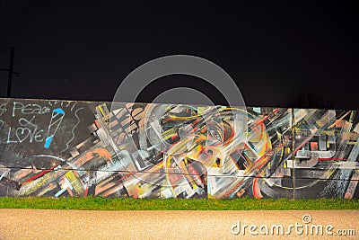 Streetart: head of a woman in vibrant colors Editorial Stock Photo