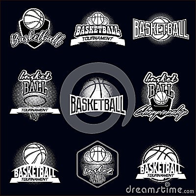 Streetball logo set Stock Photo