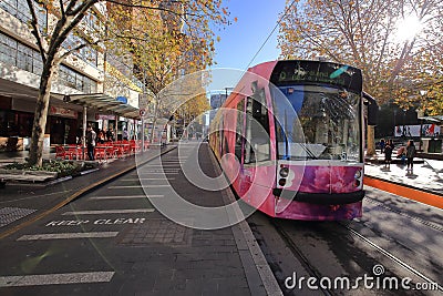 Streetcar in Melbourne city, Australia Editorial Stock Photo