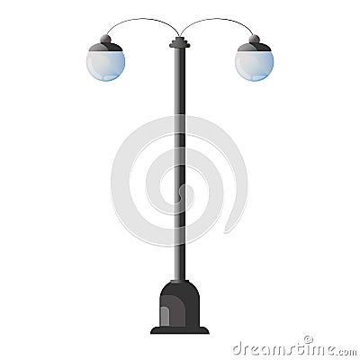 Streetlamp in cartoon style. Urban road lights. Classic park street lamppost Cartoon Illustration