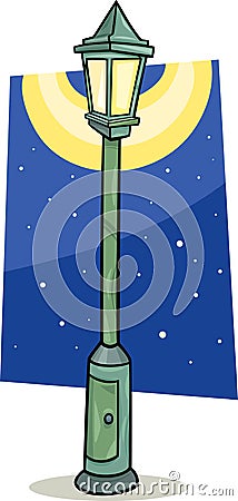 Streetlight lantern cartoon illustration Vector Illustration