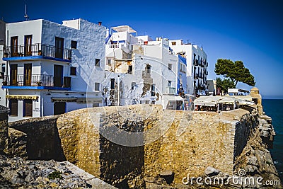 Streets and architecture along the Mediterranean coastal town in Editorial Stock Photo