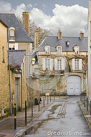 On the streets of Bayeux. Normandy, Stock Photo