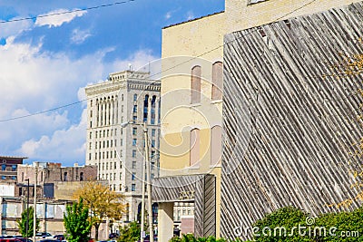 Streets And Buildings Of Downtown Saginaw Michigan Stock Photo