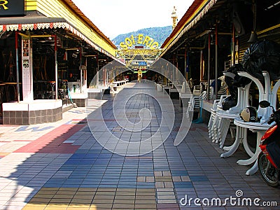 streets and cafes in Patong Phuket are deserted in the morning - Patong, Phuket, Thailand - 11/24/2009. Editorial Stock Photo