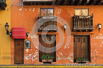 Streets of Cartagena, Colombia Stock Photo