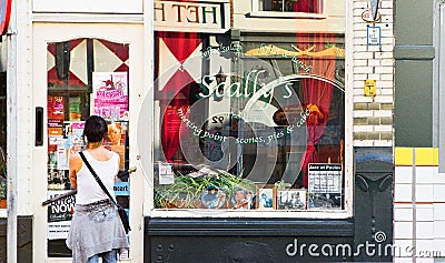 The streets of the center of the hague are surrounded by history shop window Editorial Stock Photo