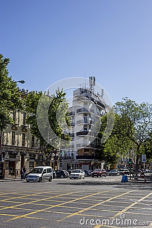 Streets and corners of Seville. Andalusia. Spain Editorial Stock Photo