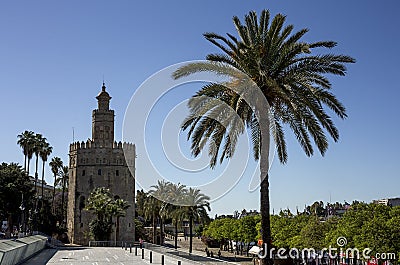 Streets and corners of Seville. Andalusia. Spain Editorial Stock Photo