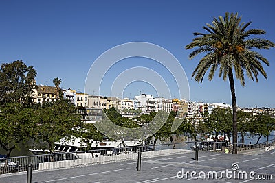 Streets and corners of Seville. Andalusia. Spain Editorial Stock Photo