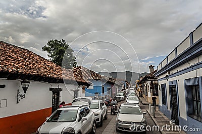 Streets of Downtown San Cristobal Chiapas Mex Editorial Stock Photo