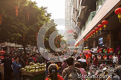 Streets of Guangzhou, China Editorial Stock Photo