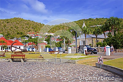 Streets of Gustavia, St Barths, Caribbean Editorial Stock Photo