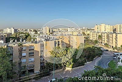 Streets and houses in Beer Sheva city area Editorial Stock Photo